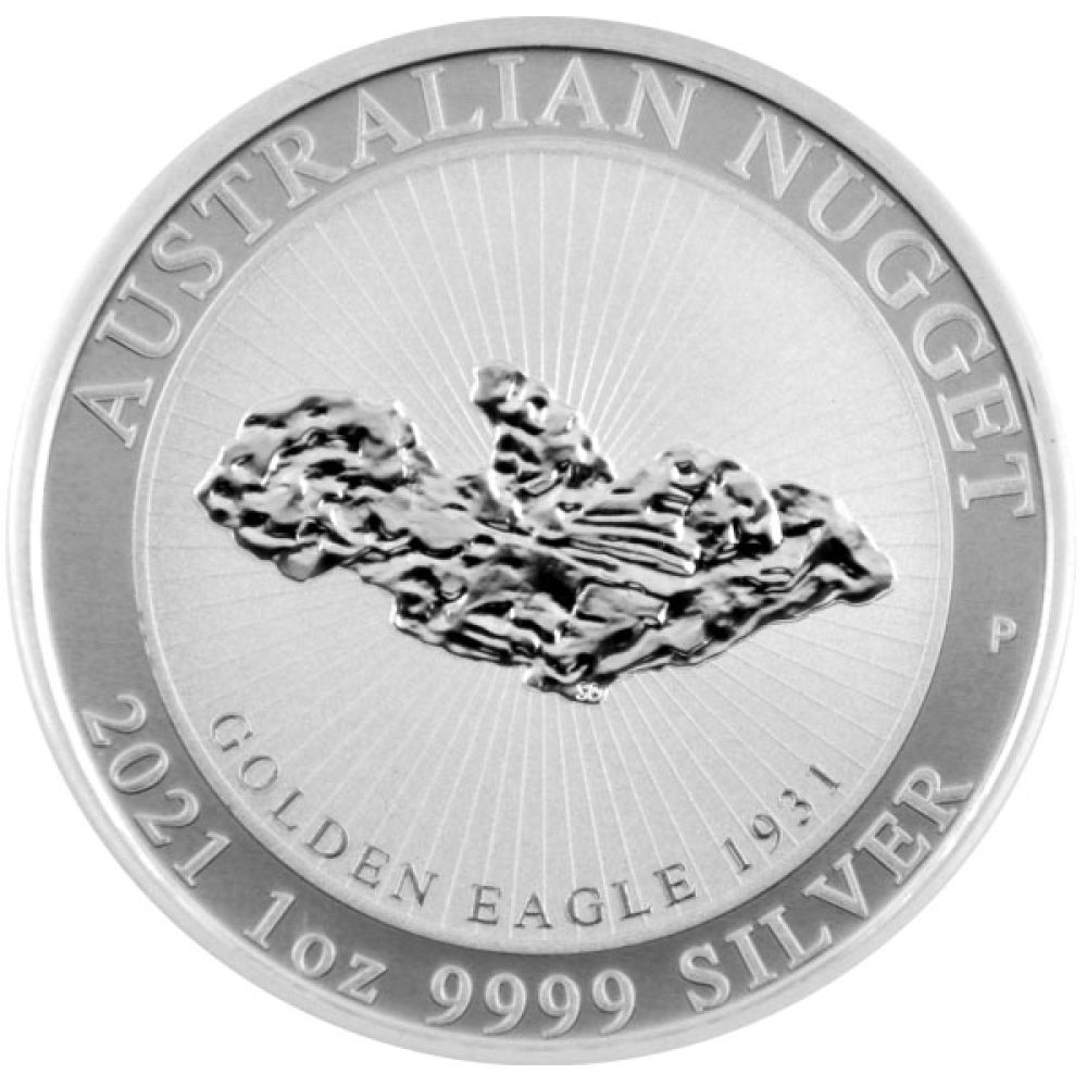 1 Oz Silber - Australien - Golden Eagle Nugget 2021