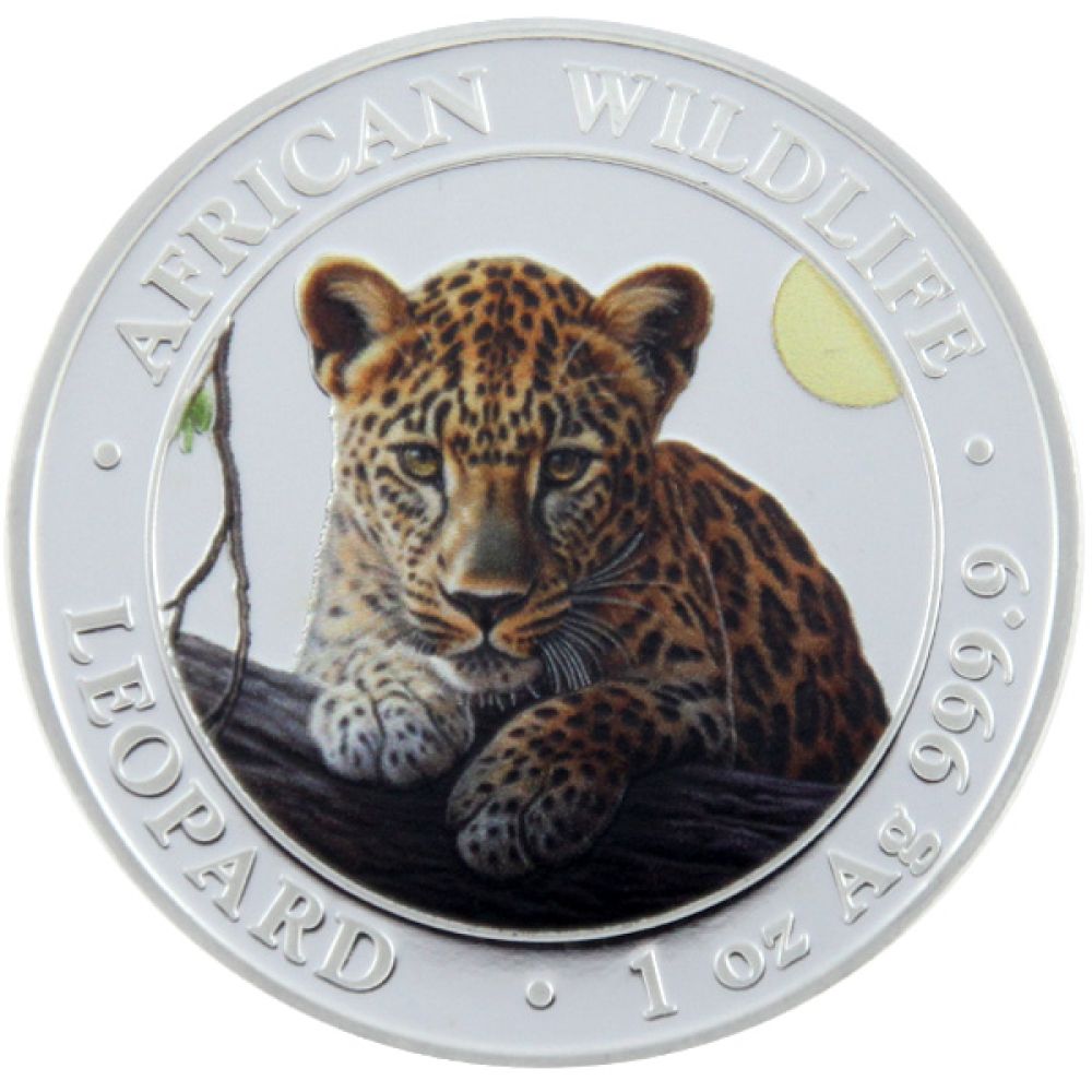 1 Oz Silber - Somalia - Leopard 2025 - coloriert