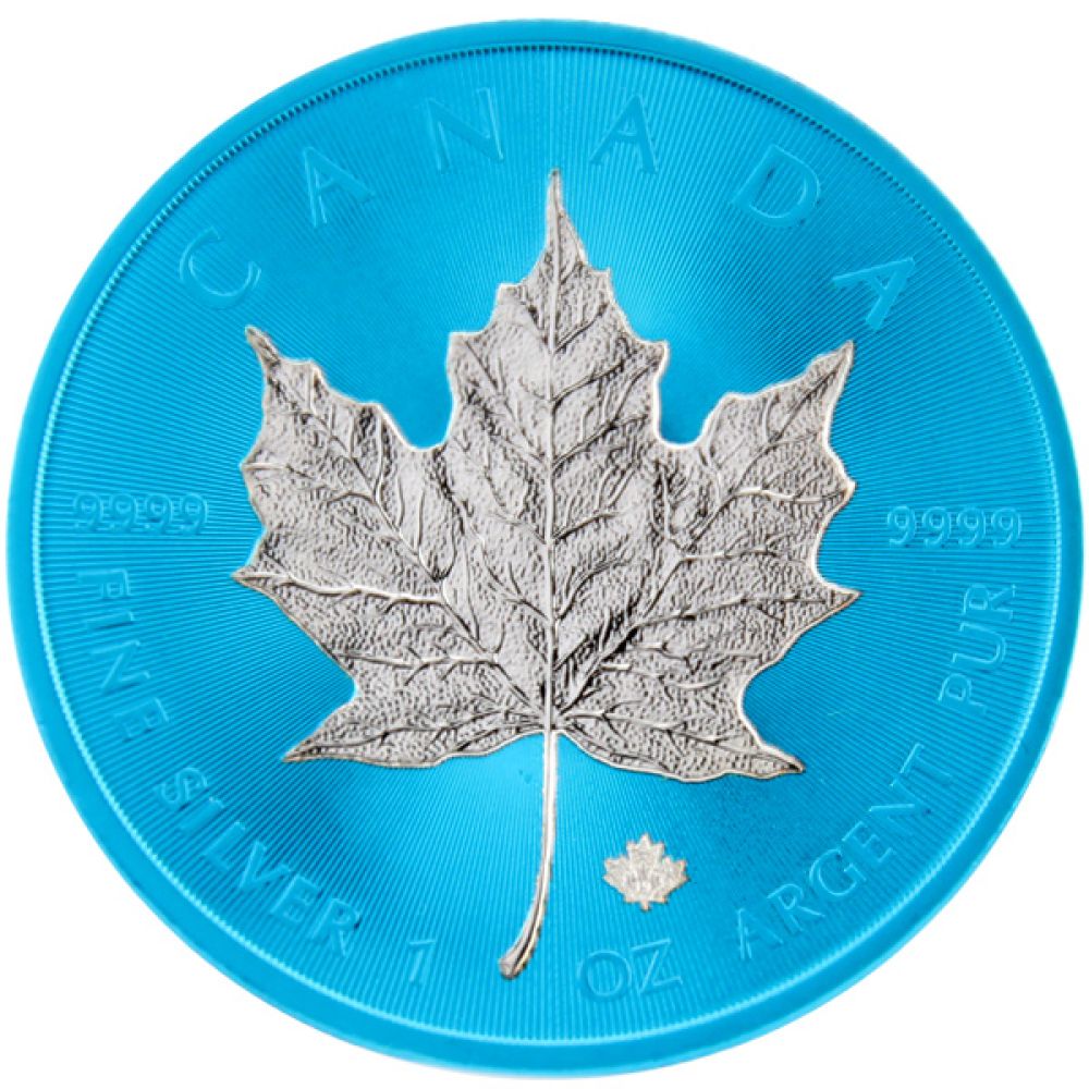 1 Oz Silber - Kanada - Maple Leaf 2019 - Space Blue