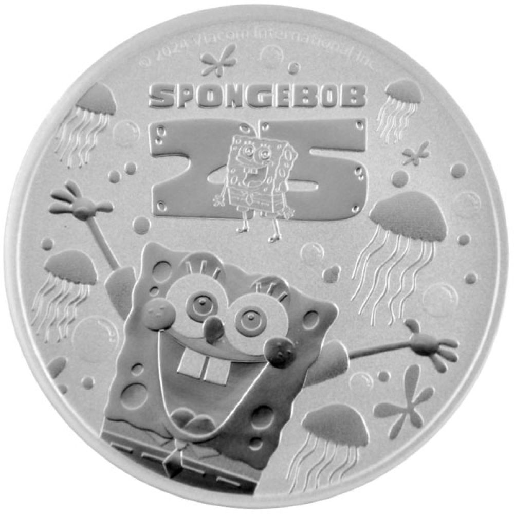 1 Oz Silber - Tuvalu - 25 Jahre Spongebob Schwammkopf 2024